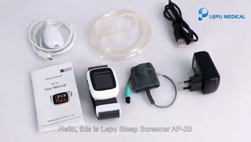 Lepu AP-20 pulsossimetro da polso digitale indossabile per Apnea notturna con connessione Bluetooth