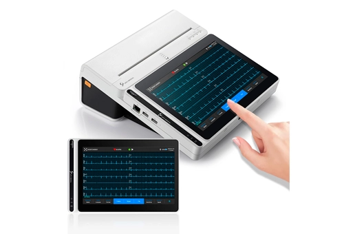 Lepu Medical Grade 18 derivazioni Monitor ECG portatile intelligente T180 con stampante analisi AI diagnosi Tablet Touch Screen